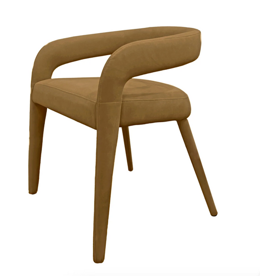 Modern tan fabric dining chair 🤎