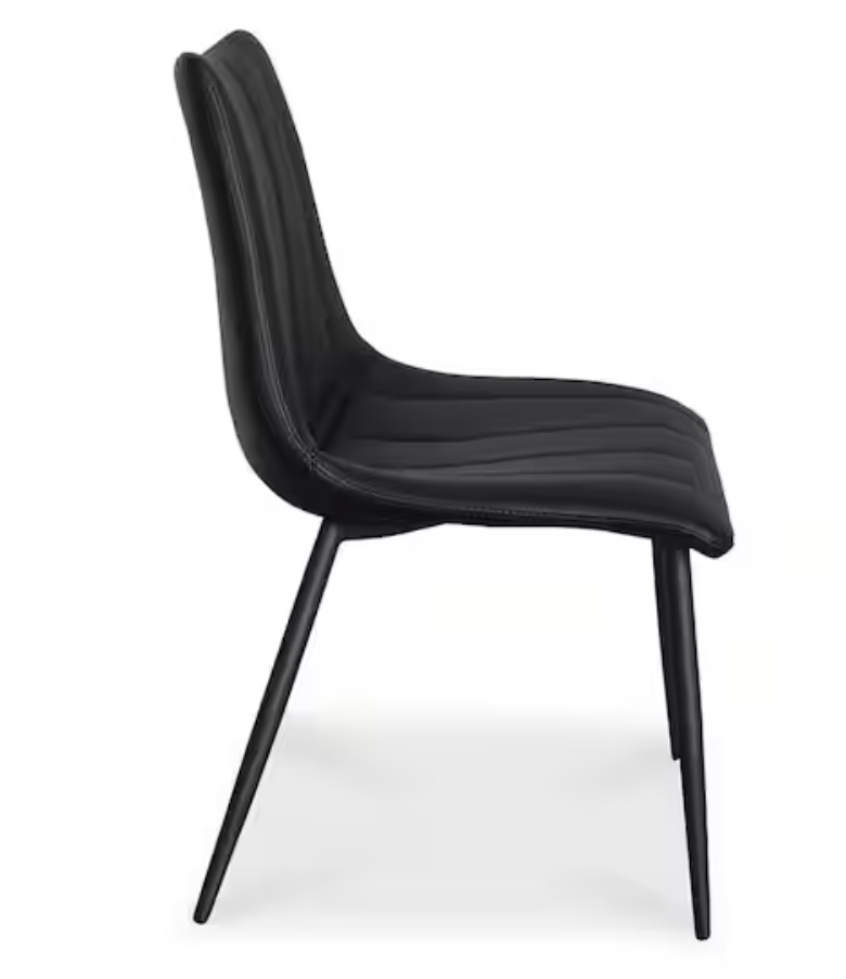2 black vegan leather dining chairs w/ metal legs 🖤