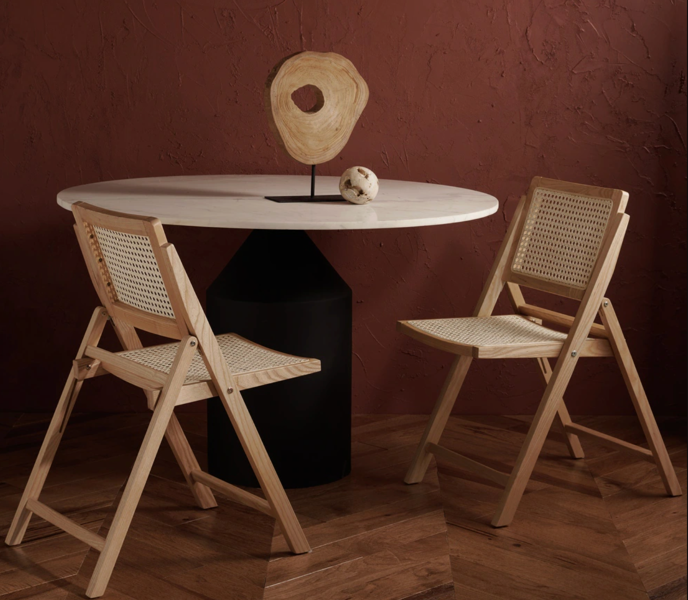 Tropical coastal natural cane solid wood folding dining chair 🌹