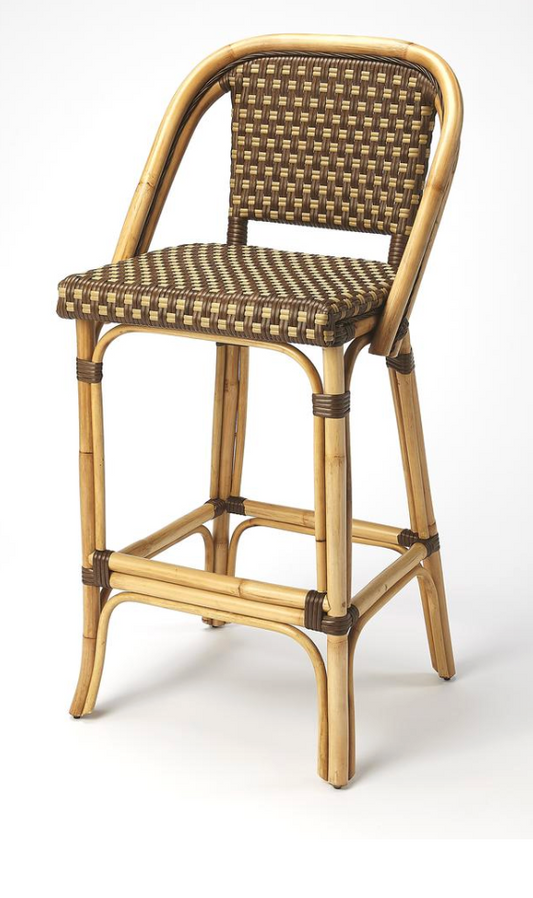Brown & natural wood barheight indoor / outdoor barstool 🤎