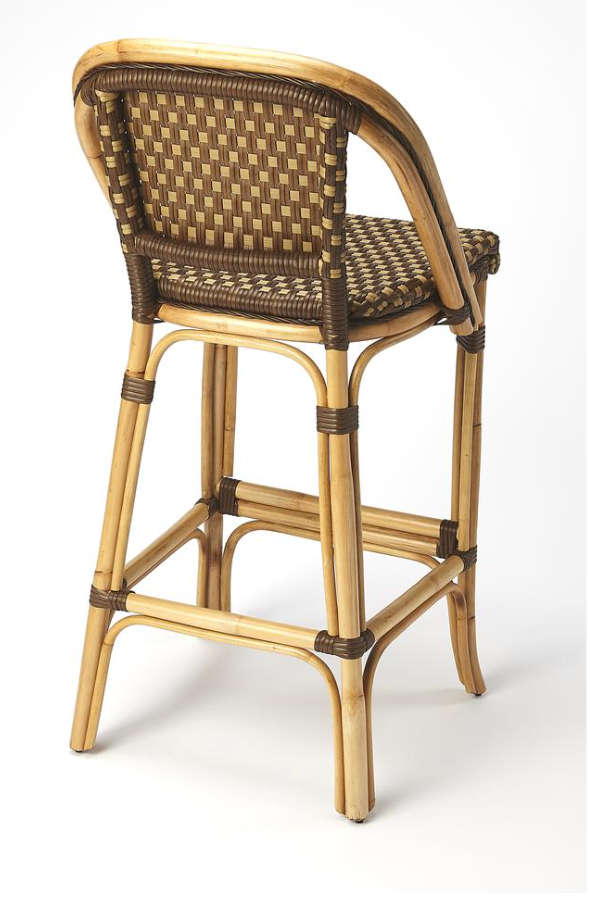 Brown & natural wood barheight indoor / outdoor barstool 🤎