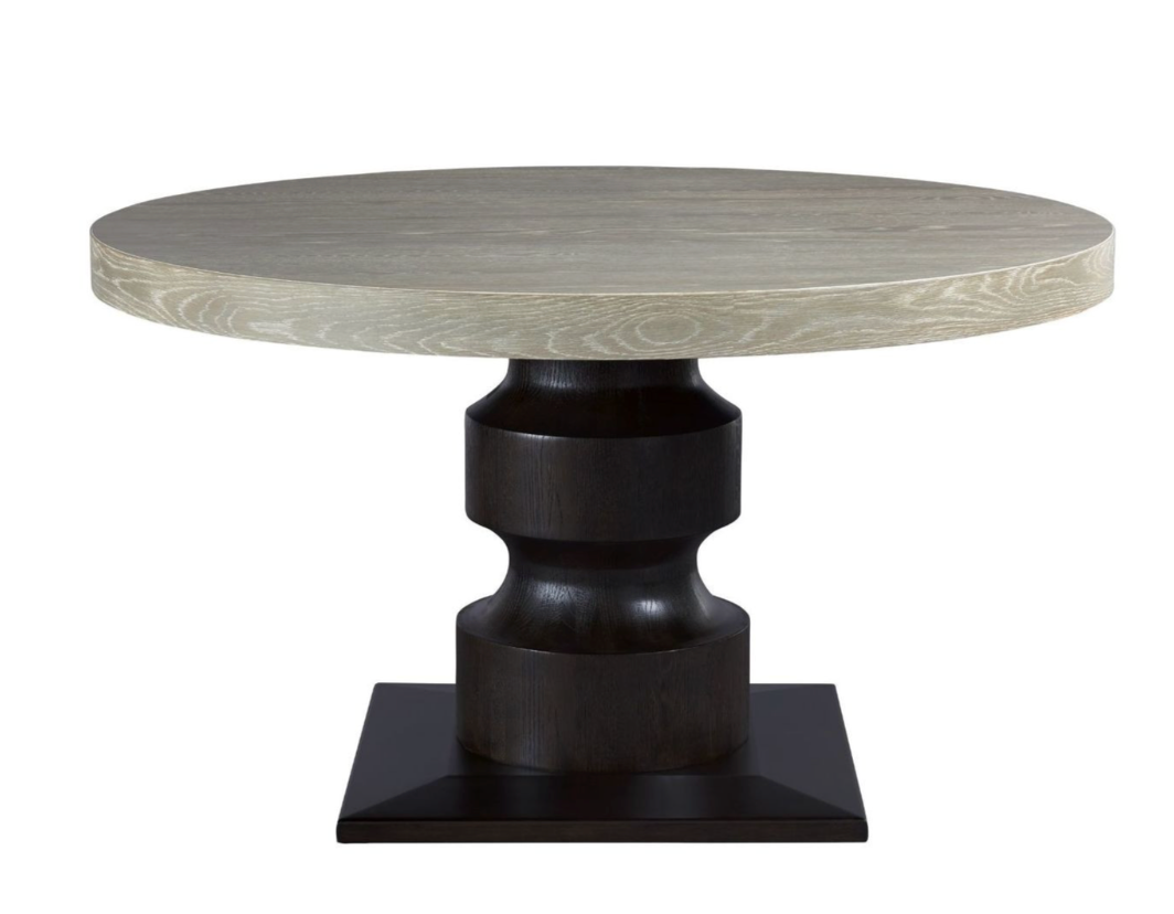 Round 54” coastal grey dining table w/ pedestal base 🩶