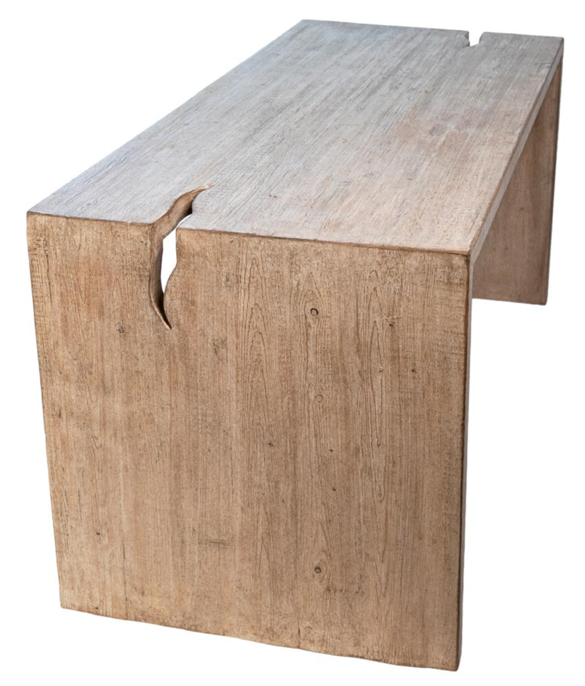 Reclaimed pine wood desk in a light warm wash finish 📖
