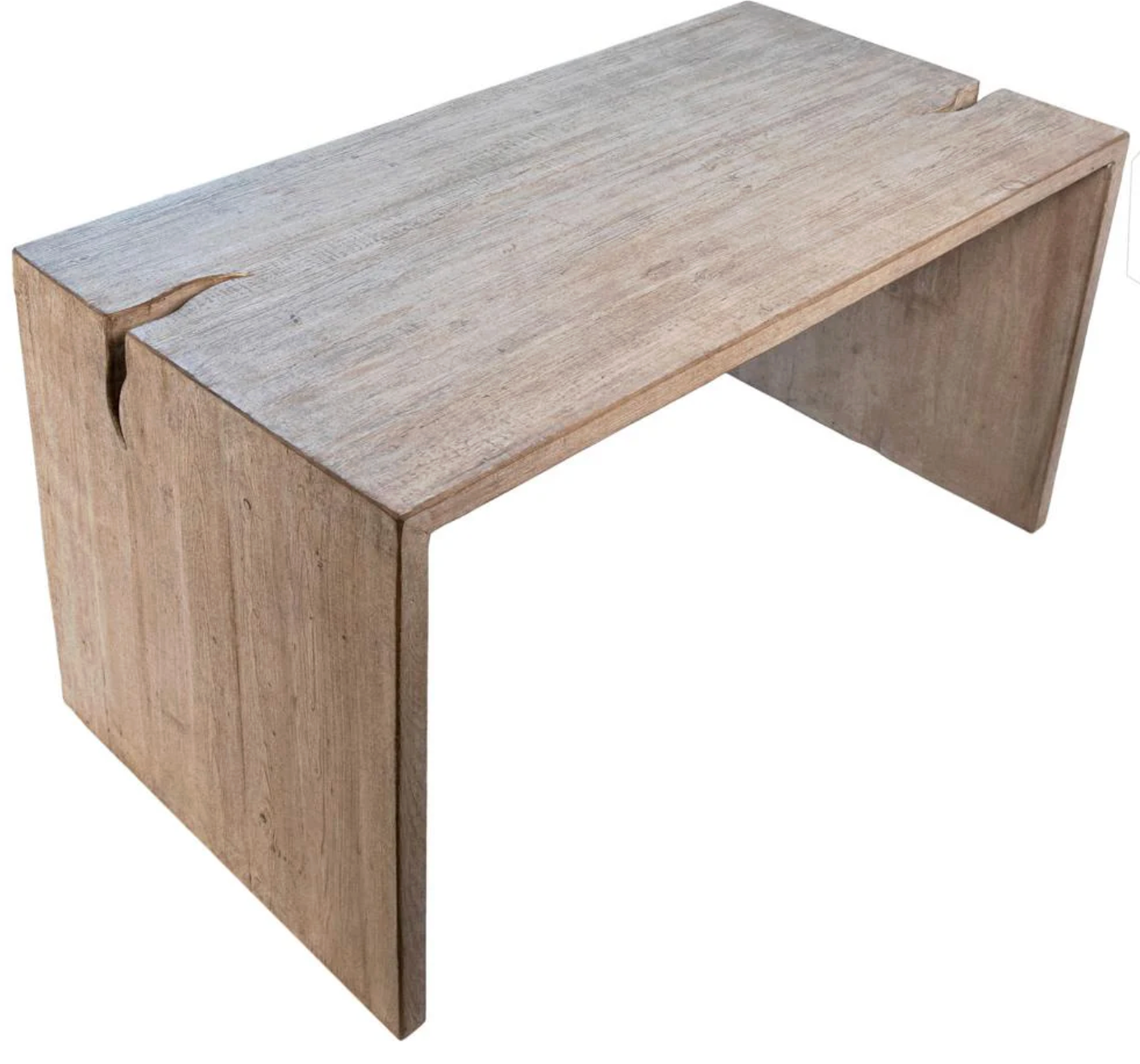 Reclaimed pine wood desk in a light warm wash finish 📖