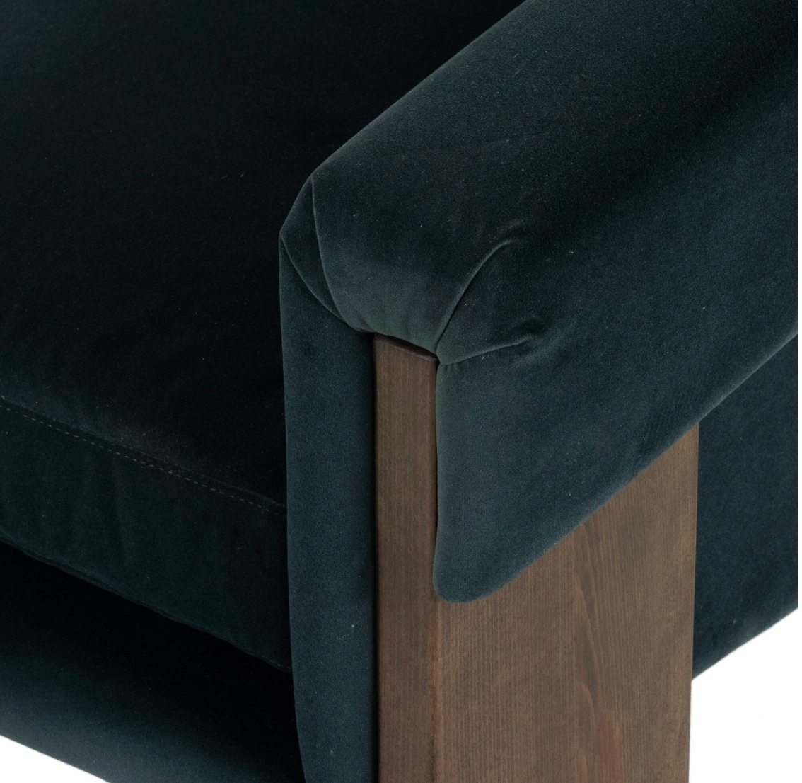 Four Hands modern velvet smoke armchair w/ wood frame 🌷