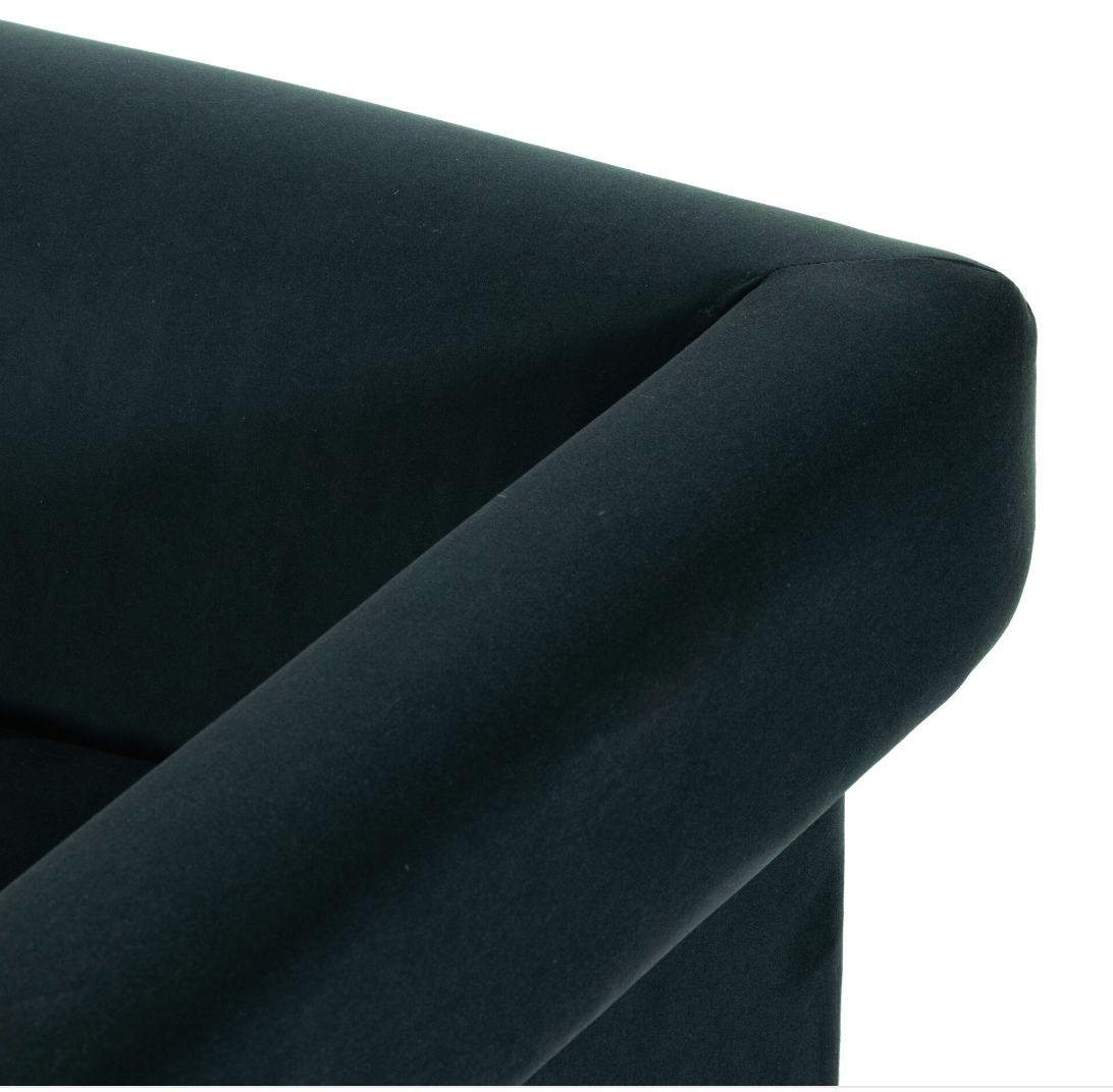 Four Hands modern velvet smoke armchair w/ wood frame 🌷