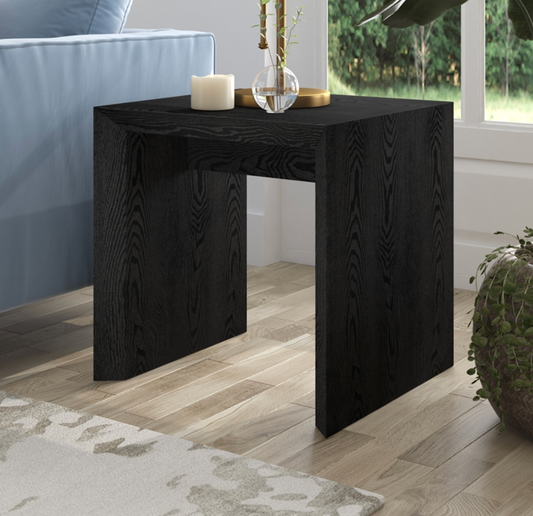 Modern black end table w/ beveled edges 🖤