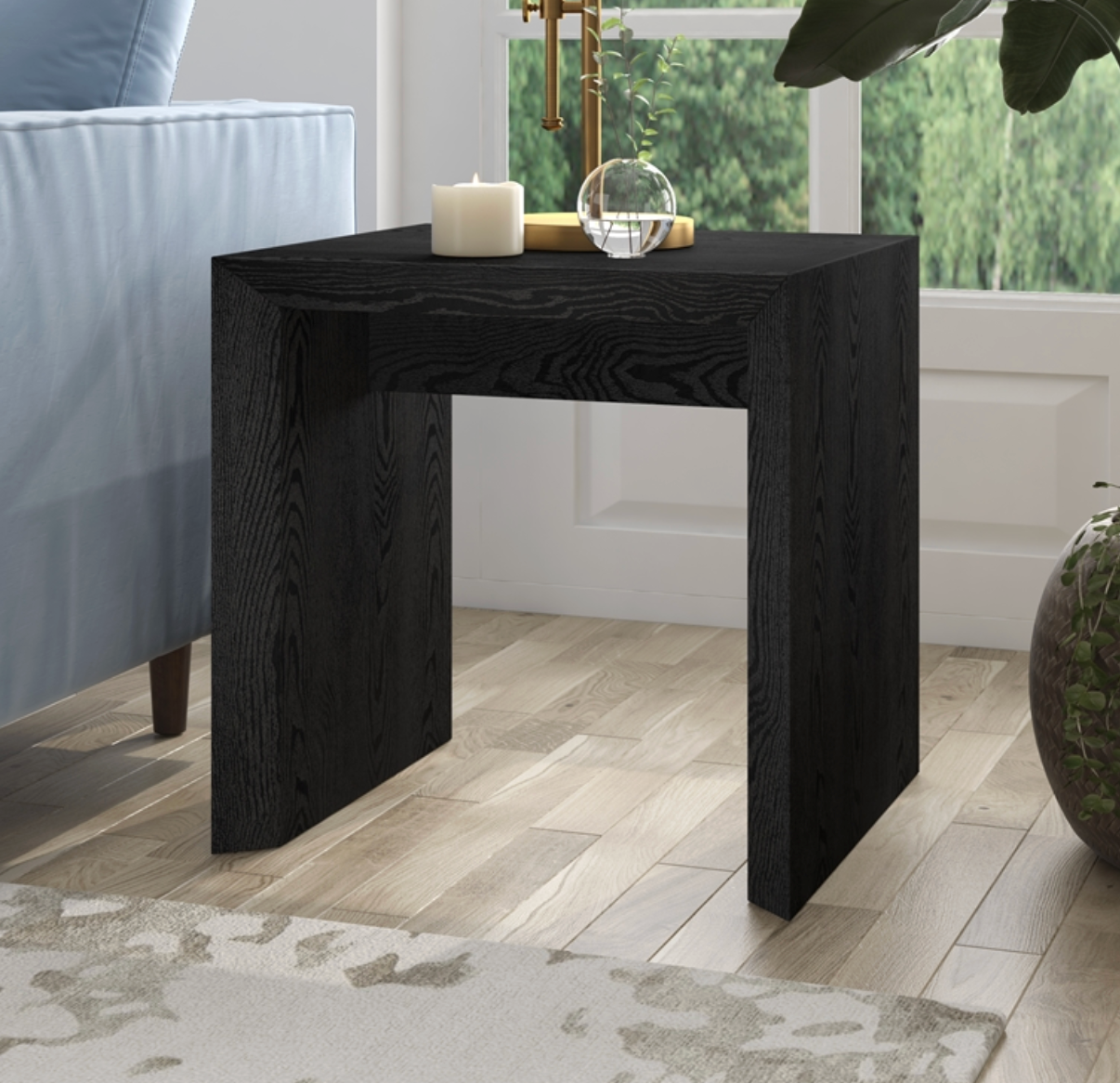 Modern black end table w/ beveled edges 🖤
