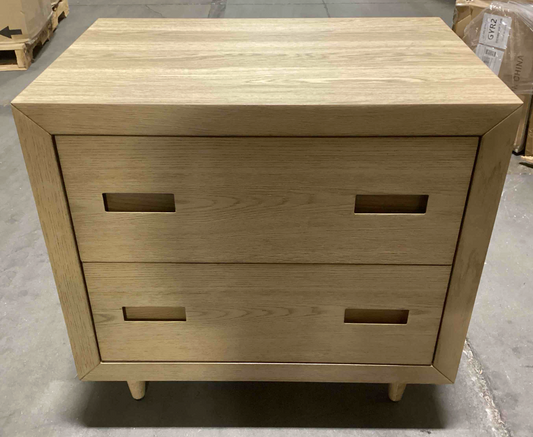 Oak 2-drawer nightstand w/ charging station ☕