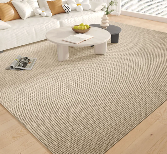 5x8 beige wool & polyester minimalist rug 🎍