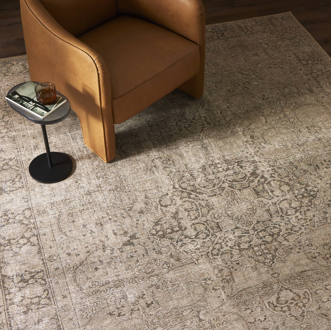 5x8 Four Hands natural printed vintage-inspired rug 🐚
