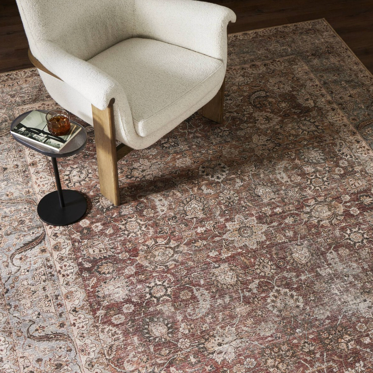 8x10 Four Hands rust botanical vintage-inspired rug 👠