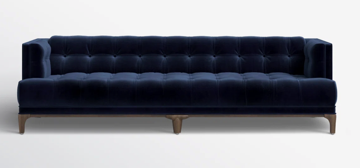 Four Hands 91" sapphire blue velvet sofa 💄