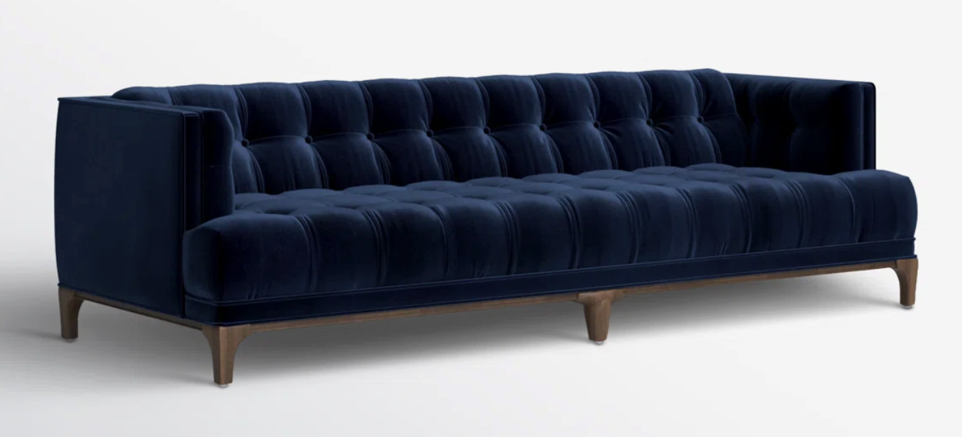 Four Hands 91" sapphire blue velvet sofa 💄
