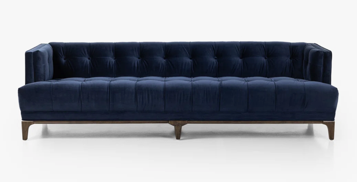Four Hands 91" sapphire blue velvet sofa 💄