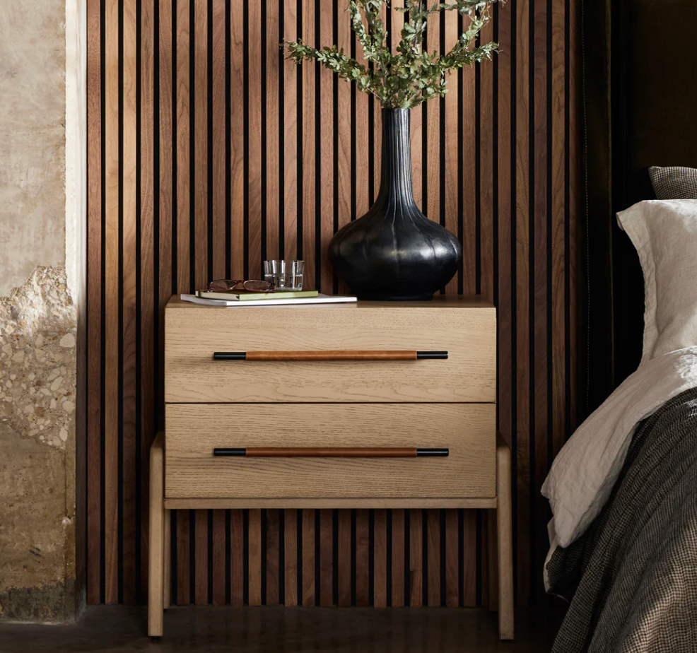 Four Hands oak veneer wood nightstand 🖤