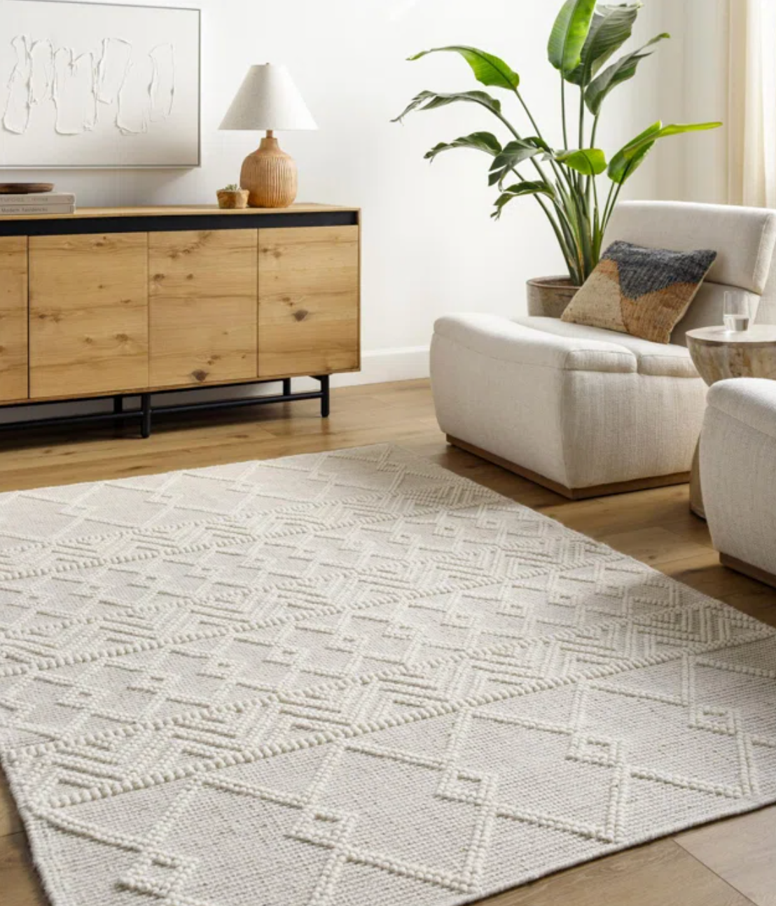 8x10 Moroccan cream flatweave rug 🤍