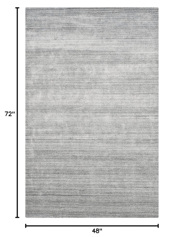 4x6 handmade modern wool & viscose ash grey rug 🩶