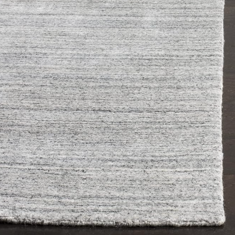 4x6 handmade modern wool & viscose ash grey rug 🩶