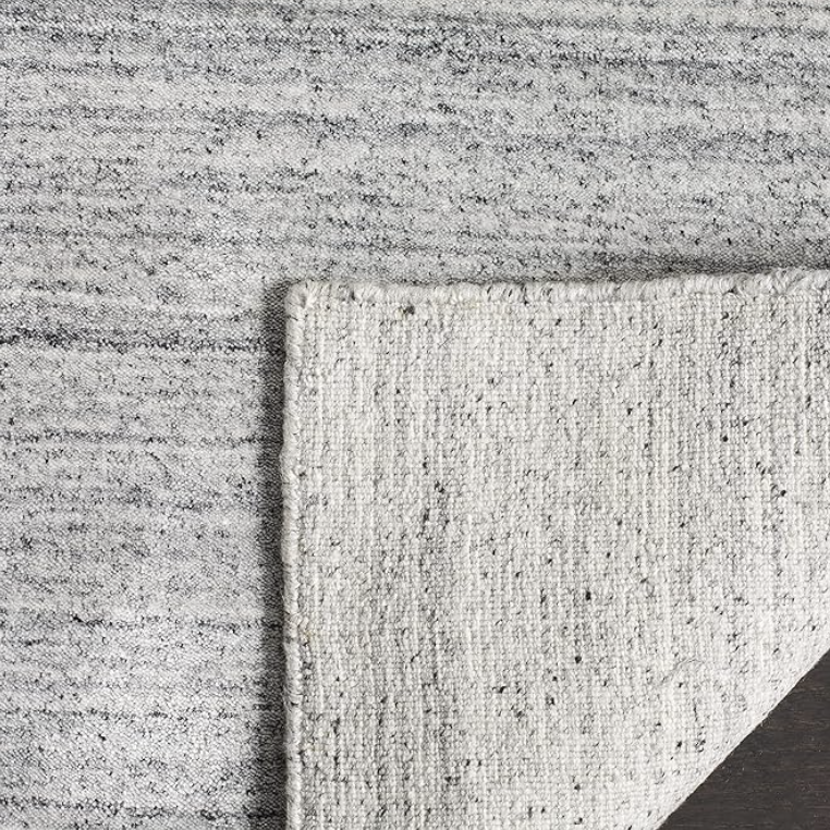 4x6 handmade modern wool & viscose ash grey rug 🩶