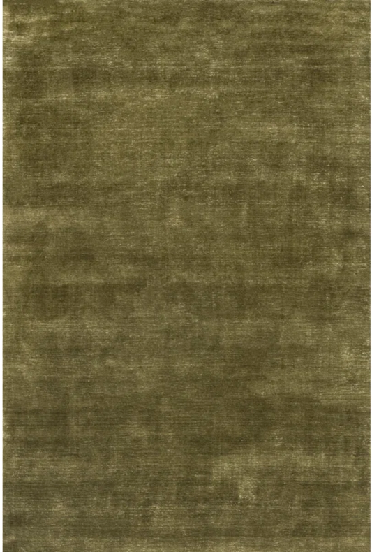 6' square speckled green wool-blend rug 🌵