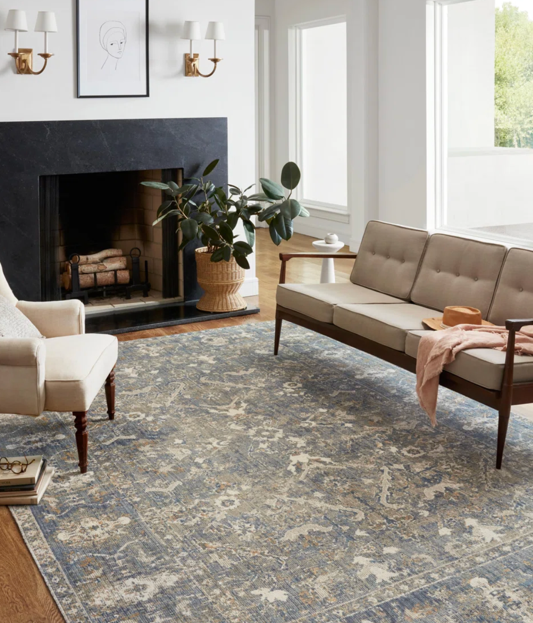 Loloi x Chris Loves Julia sand & lagoon 5x8 rug 🐚