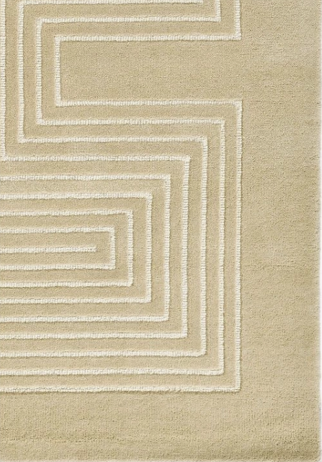 Momeni 3'6"x5'6" geometric abstract handtufted beige wool rug ⛰️