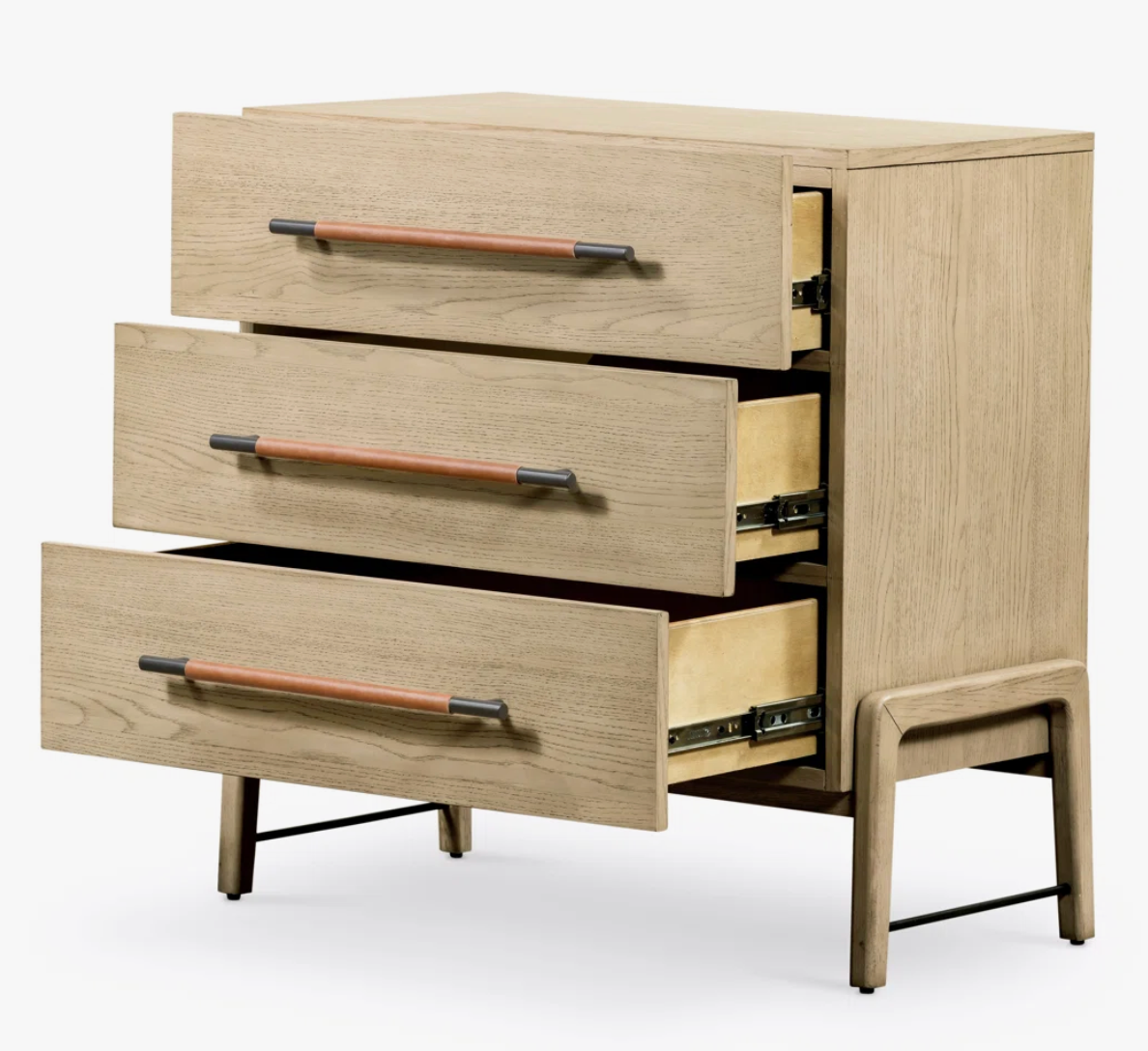 Four Hands oak veneer 3-drawer nightstand ☕️