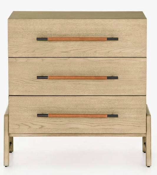 Four Hands oak veneer 3-drawer nightstand ☕️