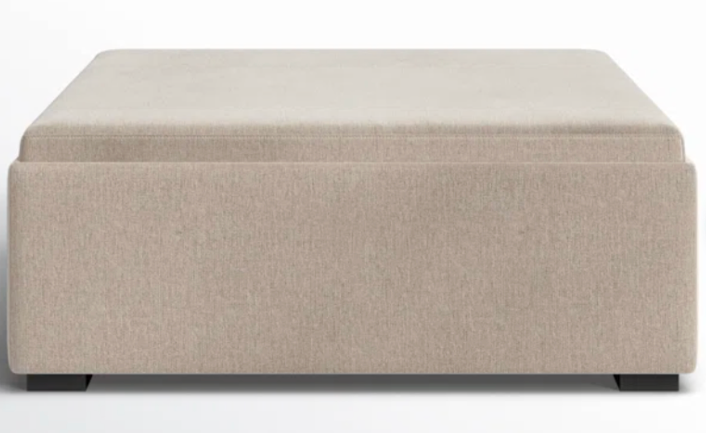 Flip top coffee table & 35” square upholstered beige storage ottoman w/ tray ☕️