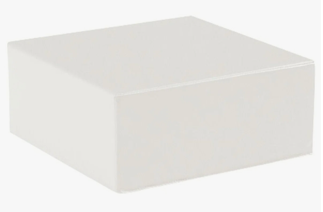 Children's white square pouffe seat 🍭