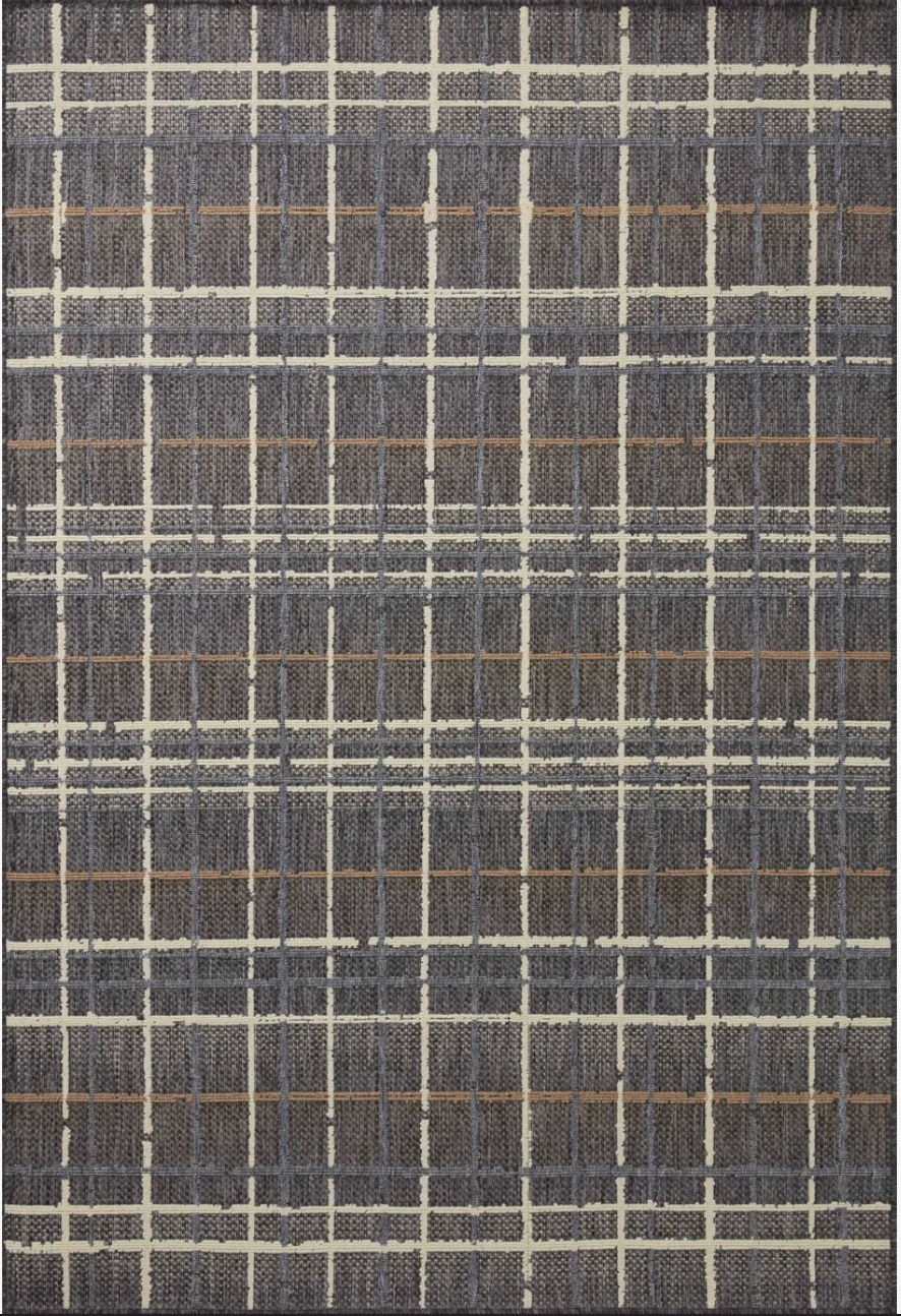 8x10 charcoal multi Loloi indoor/outdoor rug 🩶