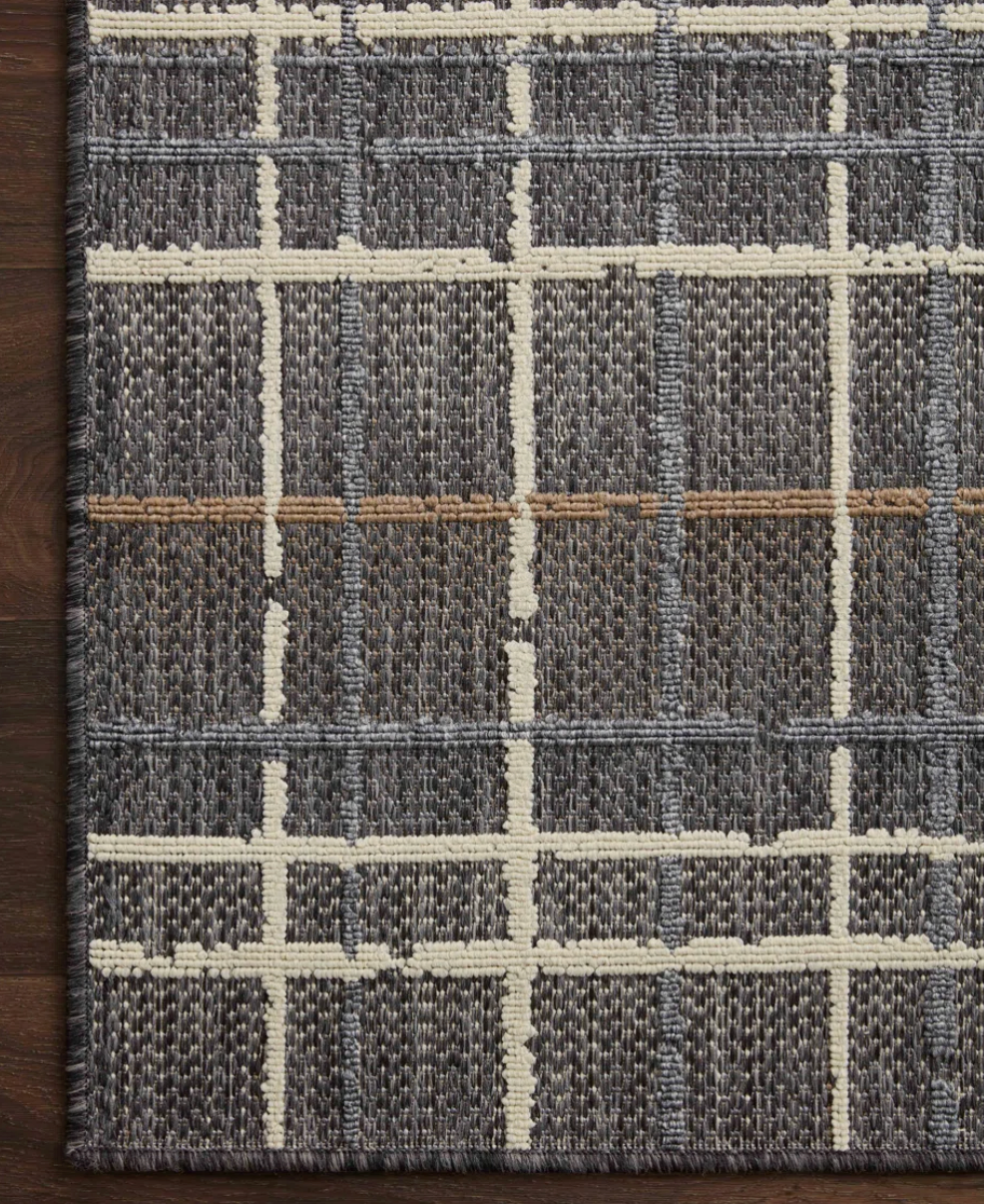 8x10 charcoal multi Loloi indoor/outdoor rug 🩶