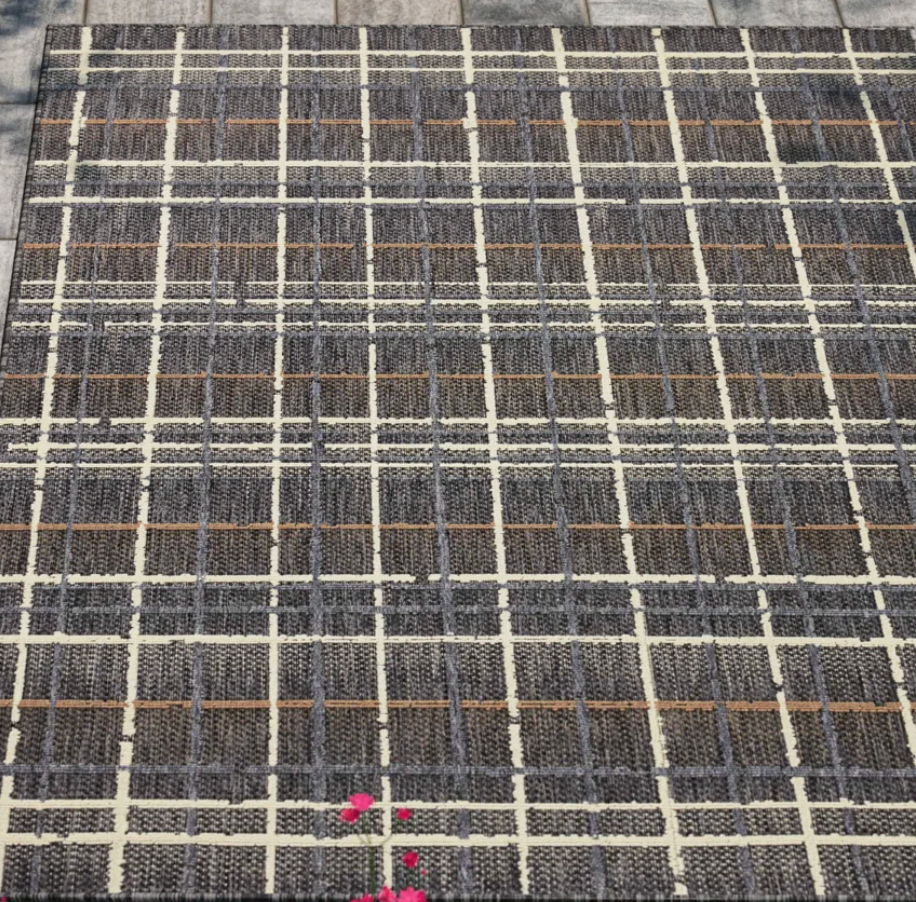 8x10 charcoal multi Loloi indoor/outdoor rug 🩶