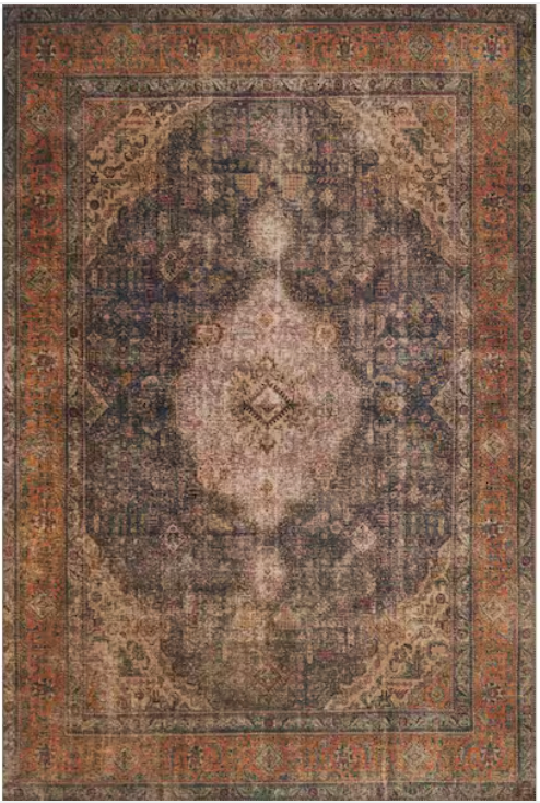 5x7 Loloi plum printed rug ⋆.🪻༘⋆