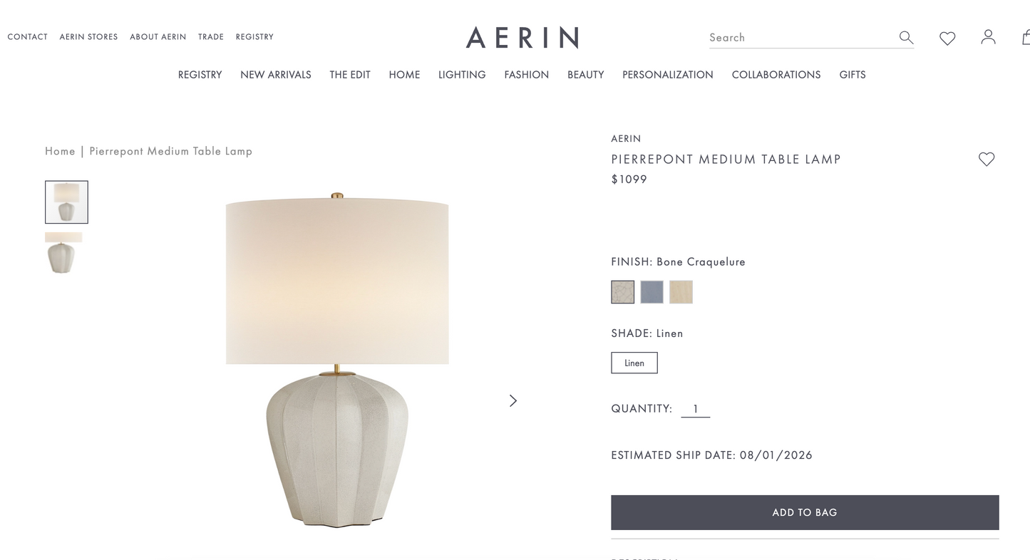 Contemporary ceramic designer table lamp 🐚