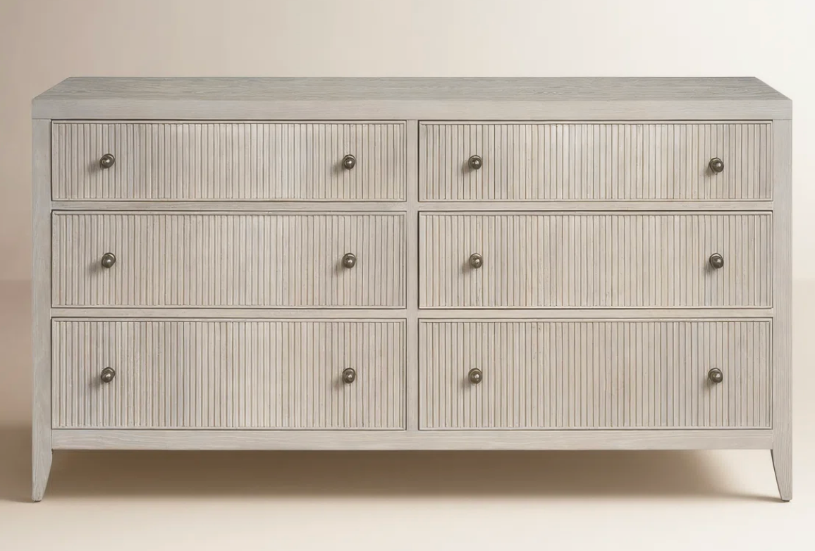 6-drawer white oak dresser 🐚