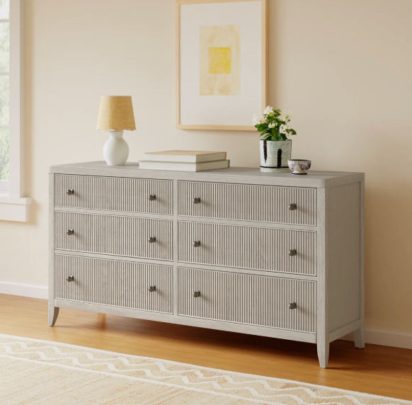 6-drawer white oak dresser 🐚