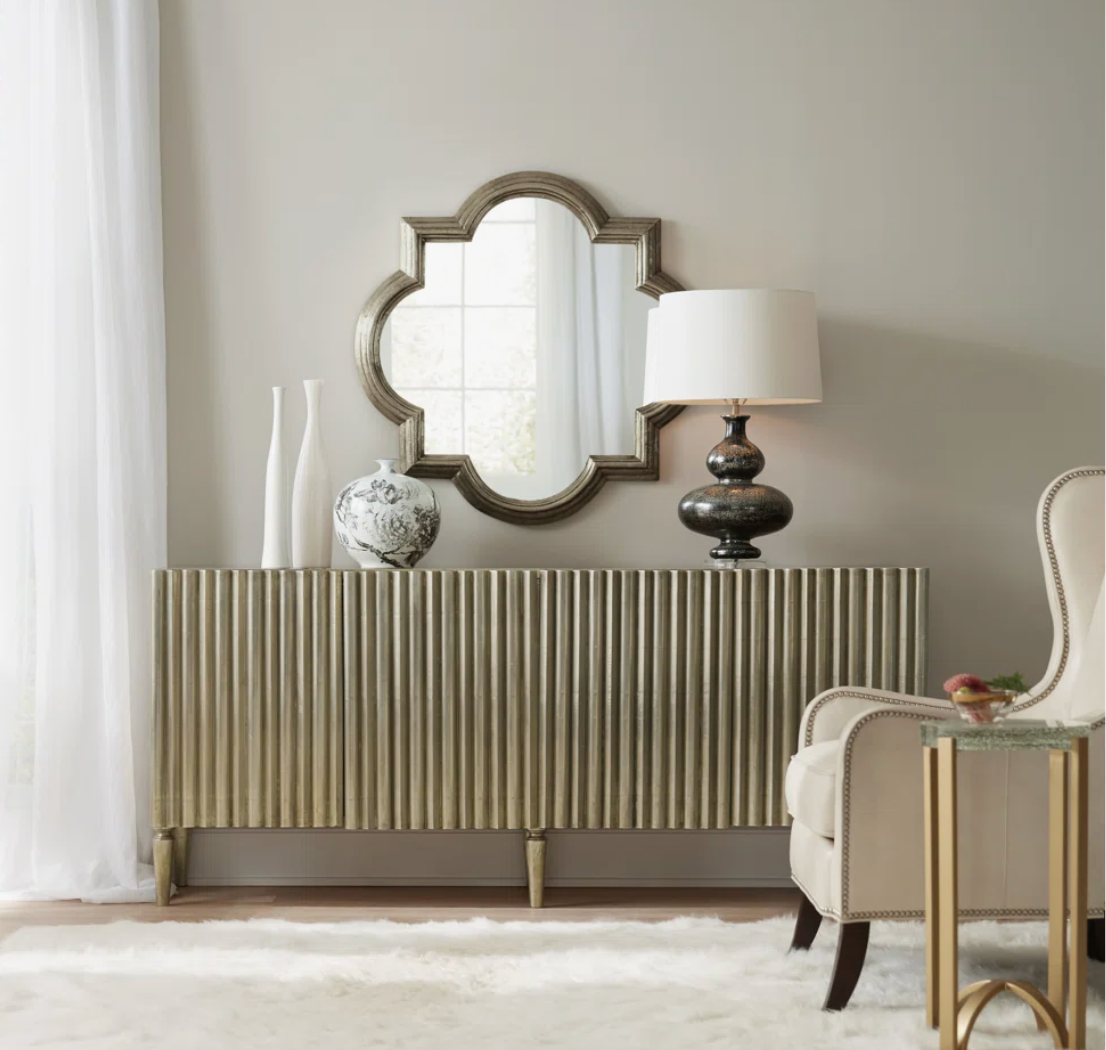 78'' Solid Wood Credenza w/ German silver foil 🩶