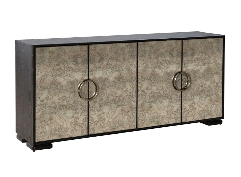 Liberty Furniture Barlowe 4-door sideboard in Cappuccino & mirrored glass 🍷