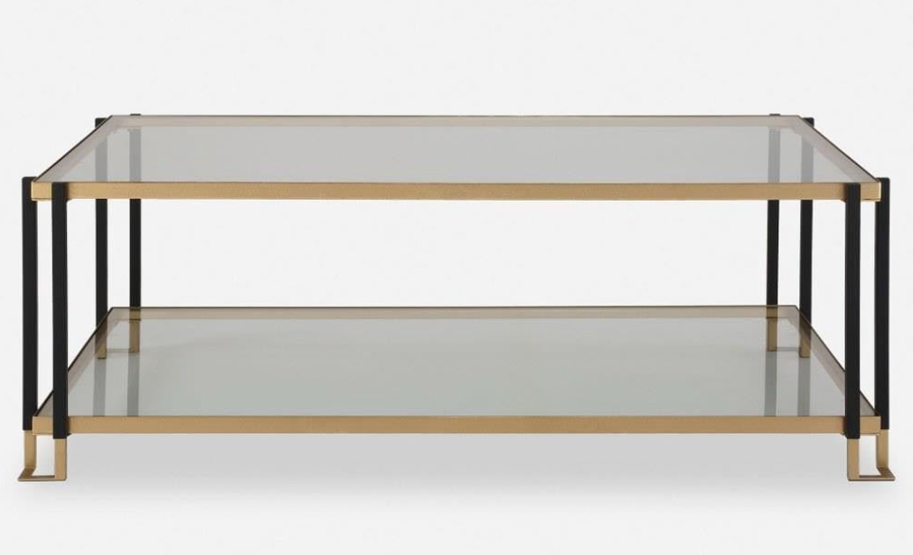 Uttermost glass & gold coffee table ☕