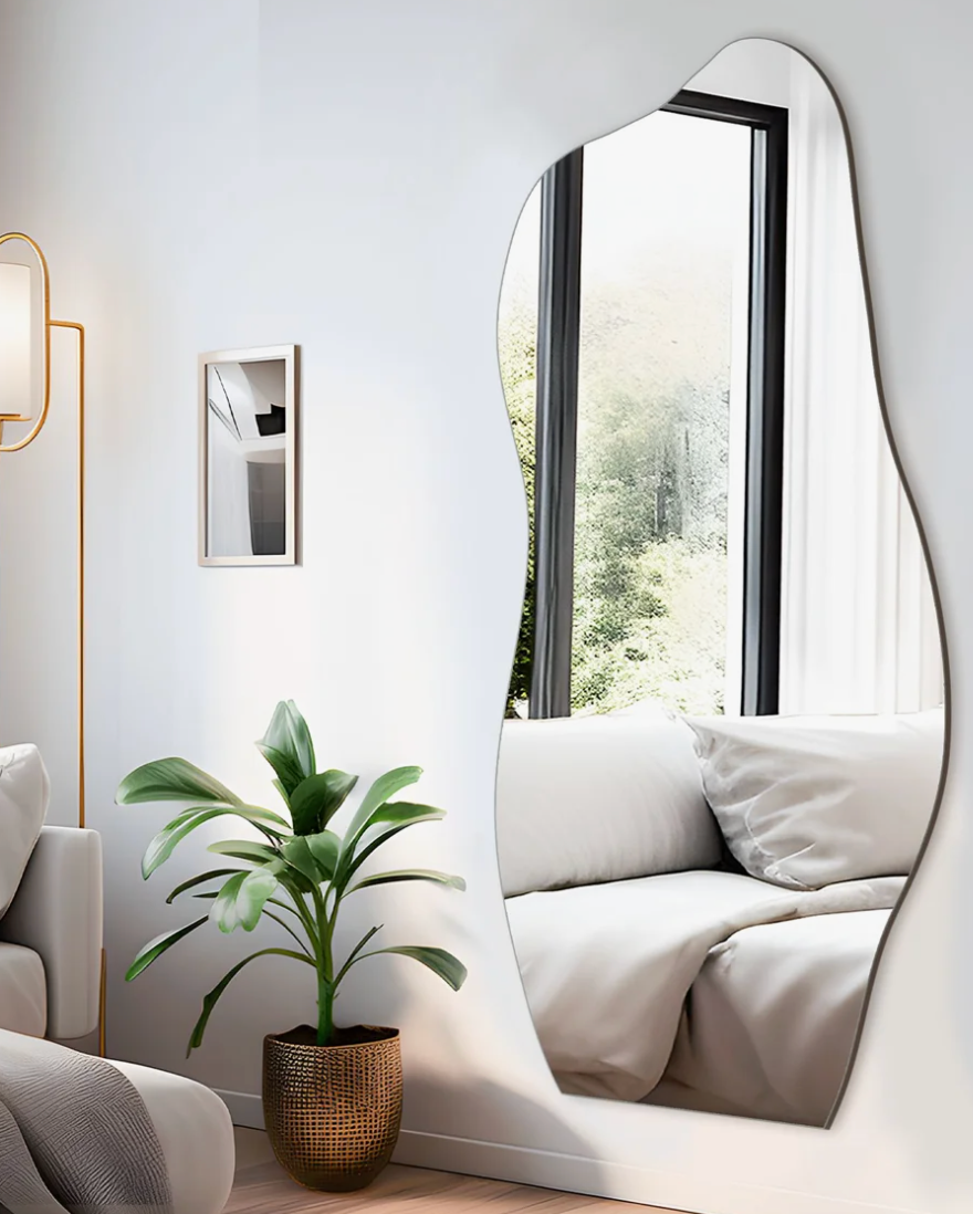 31x71 frameless asymmetrical hanging mirror 🪞