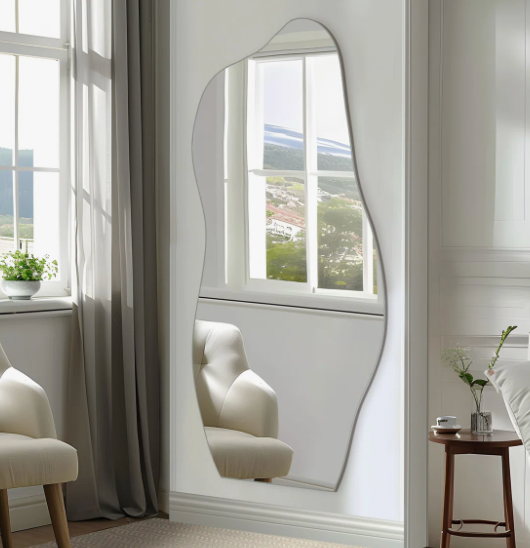 31x71 frameless asymmetrical hanging mirror 🪞