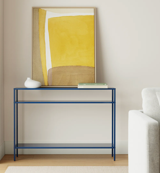 Blue metal industrial console table 🌷