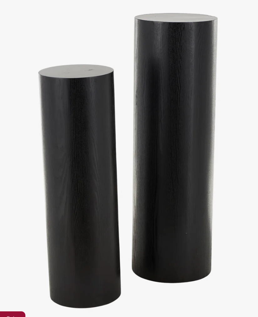 Set of 2 black 34x40 wood handmade pedestal end tables 🖤