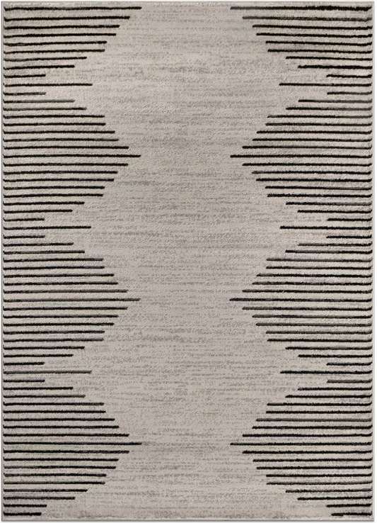 8x10 cream & onyx bohemian stripe rug ⬦