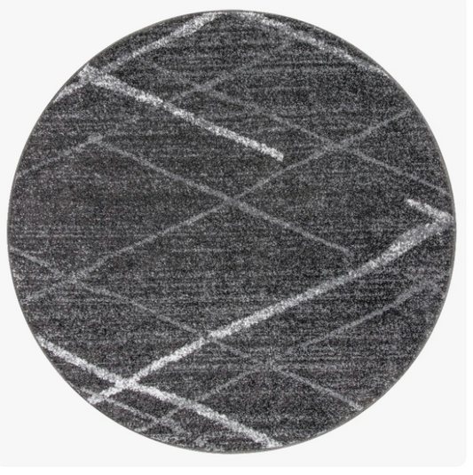 6' round contemporary rug 🖤