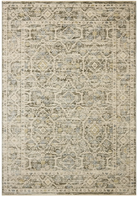 8x10 Loloi olive & ivory fringe rug 🫒