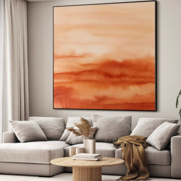 Warm terracotta abstract earthy watercolor-inspired modern print 🛕