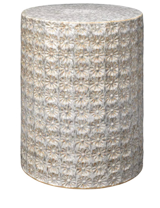 Wildflower end table in cream reactive glaze ceramic 🌼
